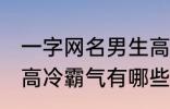 一字网名男生高冷霸气 一字网名男生高冷霸气有哪些