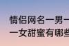情侣网名一男一女甜蜜 情侣网名一男一女甜蜜有哪些