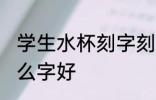 学生水杯刻字刻什么好 学生水杯刻什么字好