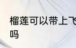 榴莲可以带上飞机吗 榴莲能带上飞机吗