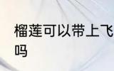 榴莲可以带上飞机吗 榴莲能带上飞机吗