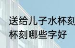 送给儿子水杯刻什么字好 送给儿子水杯刻哪些字好