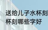 送给儿子水杯刻什么字好 送给儿子水杯刻哪些字好